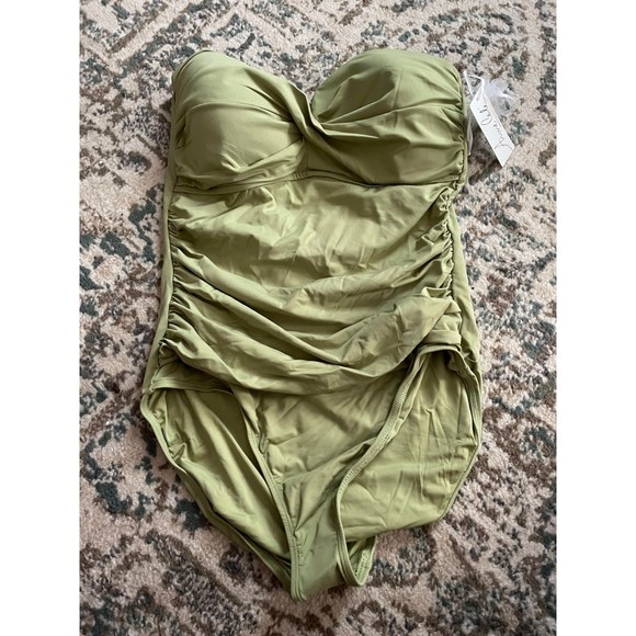 Anne Cole Womens 12 Standard Twist Front Shirred One Piece Swimsuit - Picture 7 of 7